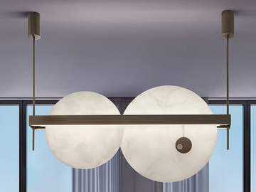 LUNA NUOVA - LED pendant lamp in alabaster and metal by Patrizia Volpato - view 2